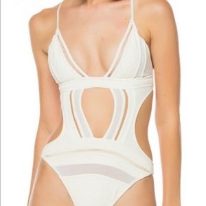 Agua bendita one piece white bikini